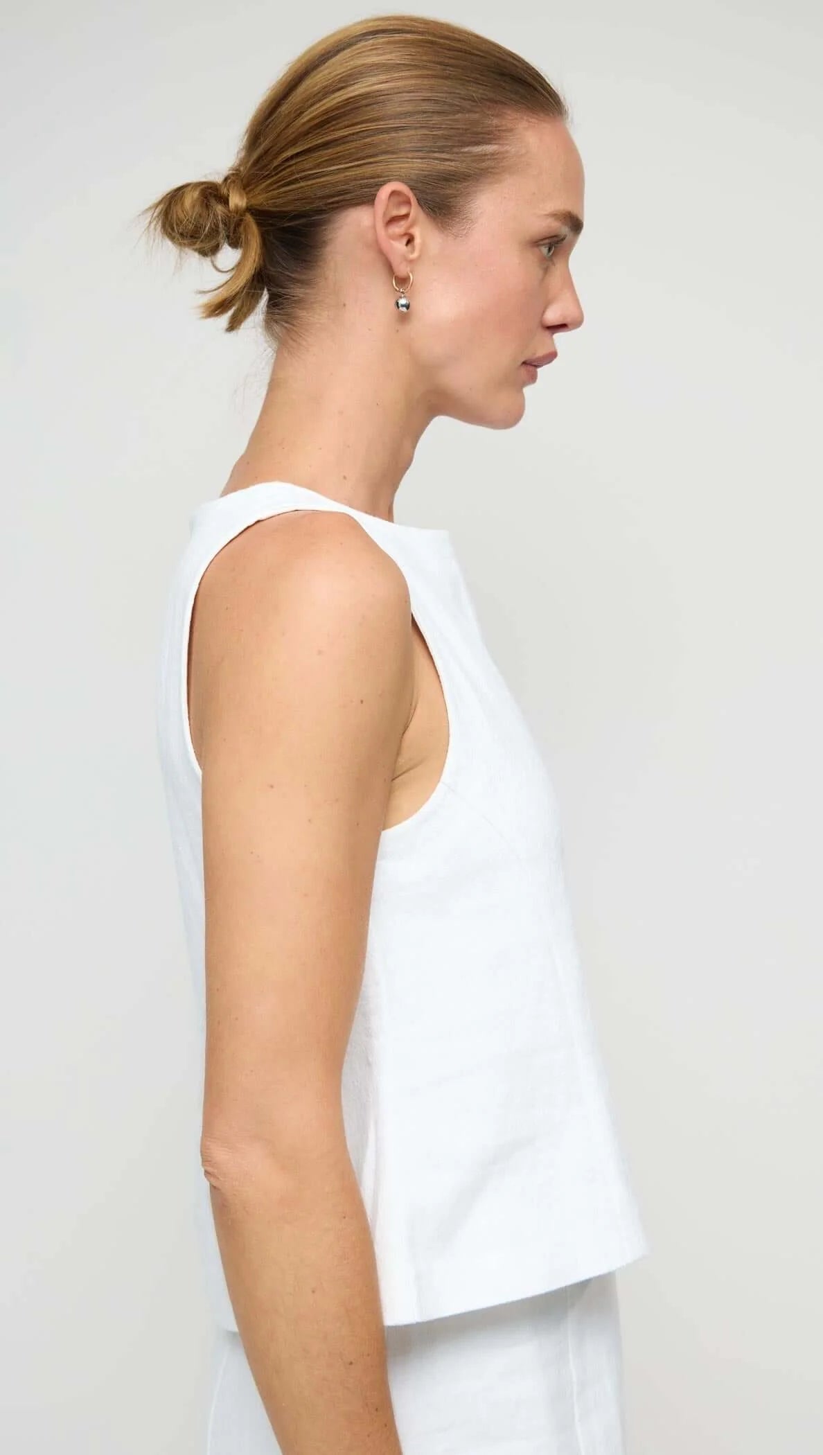 Staple The Label Lucia Linen Cotton Blend Top – White – product view 3