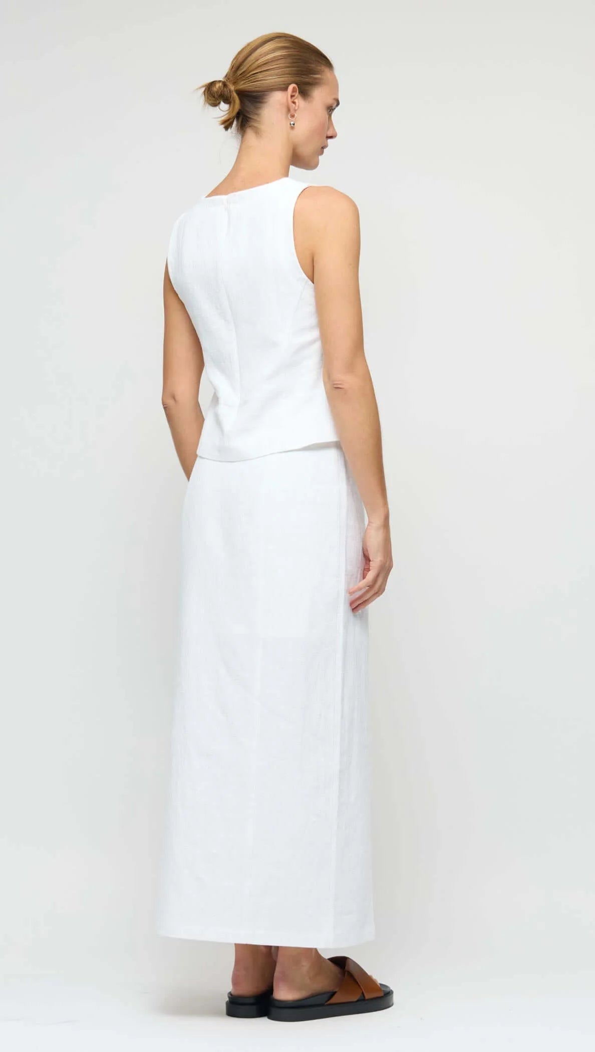 Staple The Label Lucia Linen Cotton Blend Top – White – product view 6