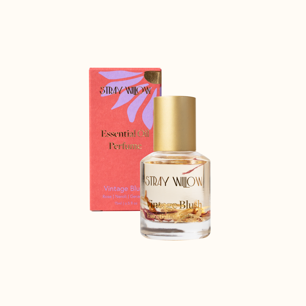 Stray Willow Essential Oil Perfume Roller – Vintage Blush – product view 2