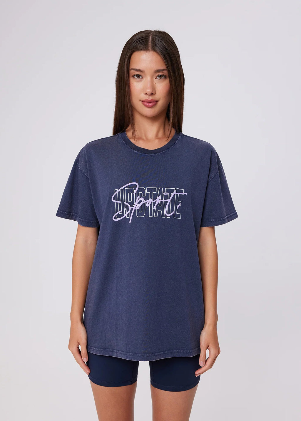Upstate Sport Thrive Tee – Washed Midnight Navy – product view 3