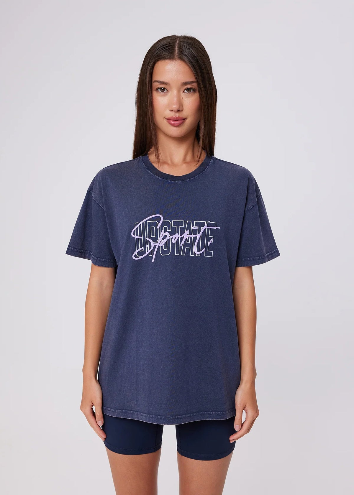 Upstate Sport Thrive Tee – Washed Midnight Navy – product view 3
