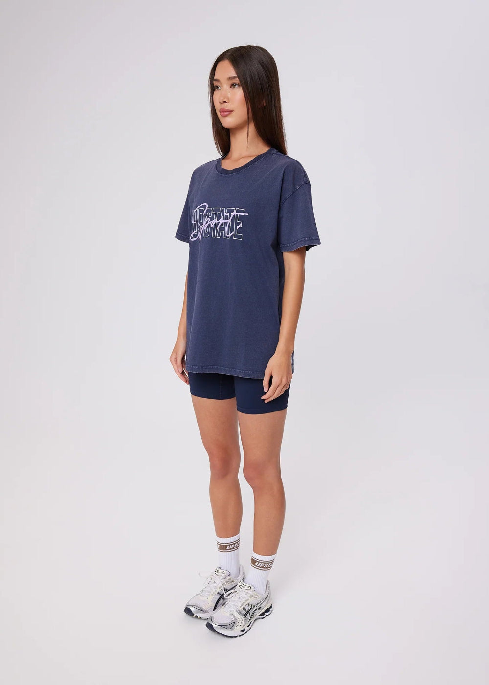 Upstate Sport Thrive Tee – Washed Midnight Navy – product view 2