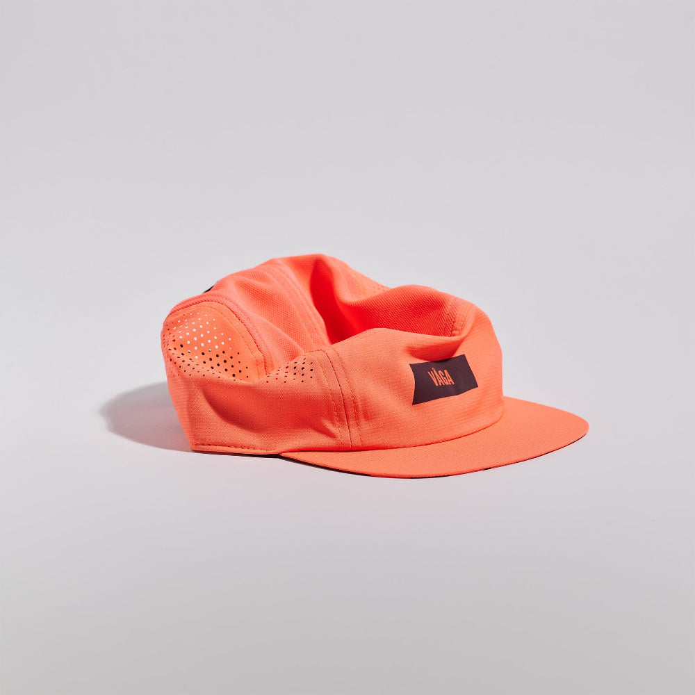 VÅGA Feather Racing Cap in Neon Coral – view 1