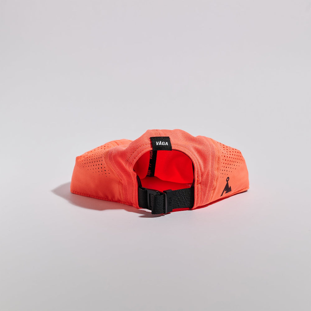 VÅGA Feather Racing Cap in Neon Coral – view 3